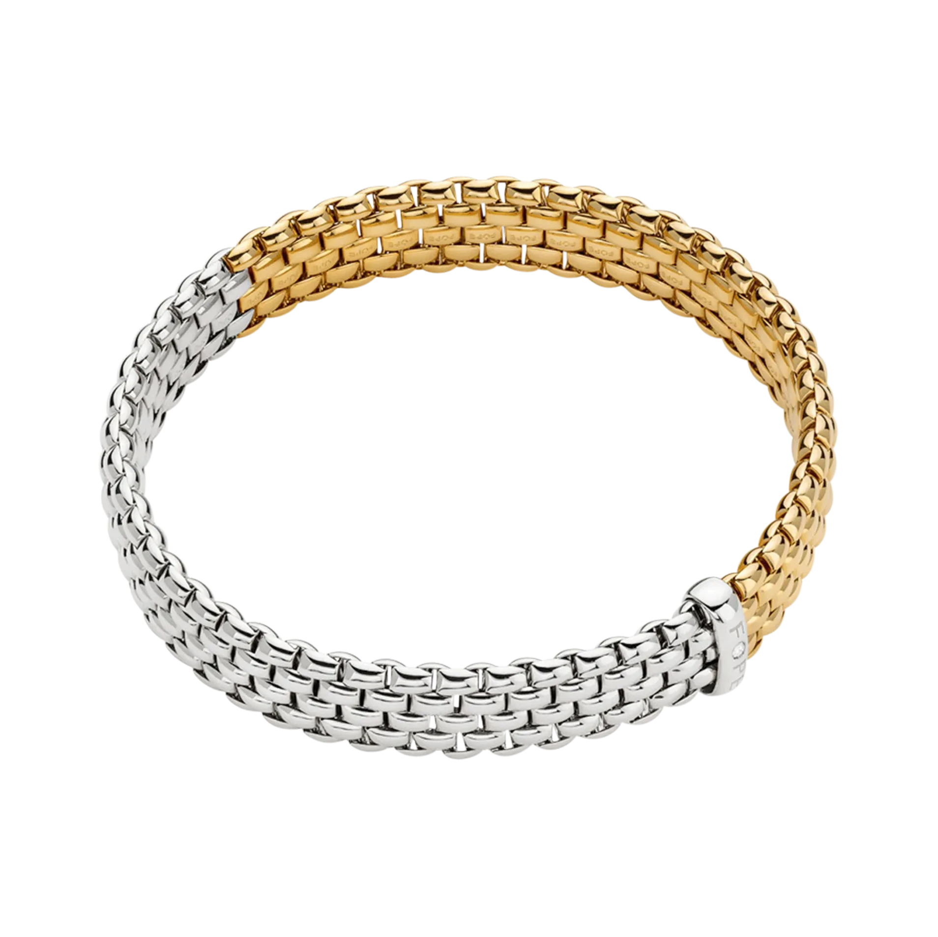 Fope Bracelet Fope Panorama 18k Yellow and White Gold Flex'it Bracelet - Large