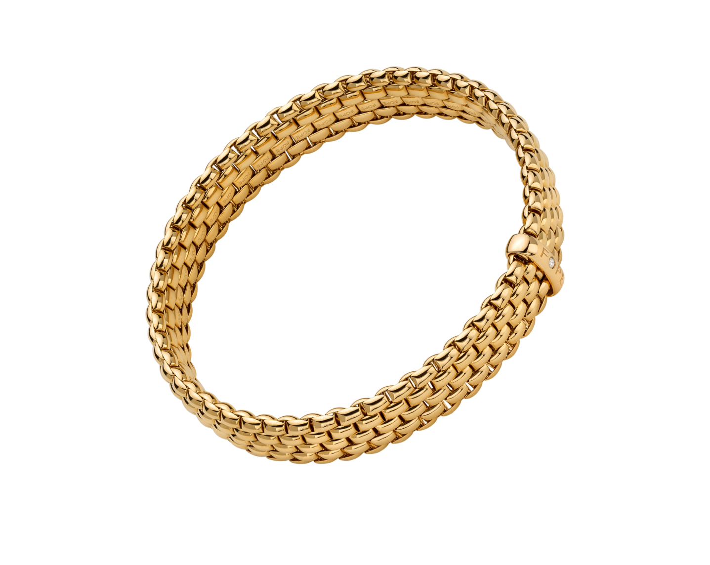 Fope Bracelet Fope Panorama 18k Yellow Gold Flex'It Bracelet with Diamond Rondel