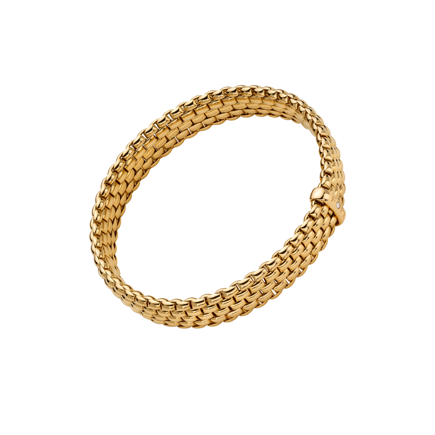 Fope Bracelet Fope Panorama 18k Yellow Gold Flex'It Bracelet with Diamond Rondel