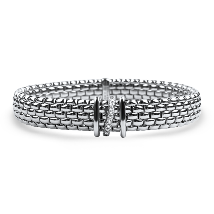 Fope Bracelet Fope Panorama Flex'it 18k White Gold Bracelet with Diamonds