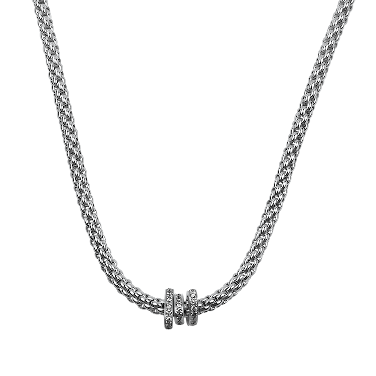 Fope Pirma Collection 18K White Gold Diamond Necklace with Diamond