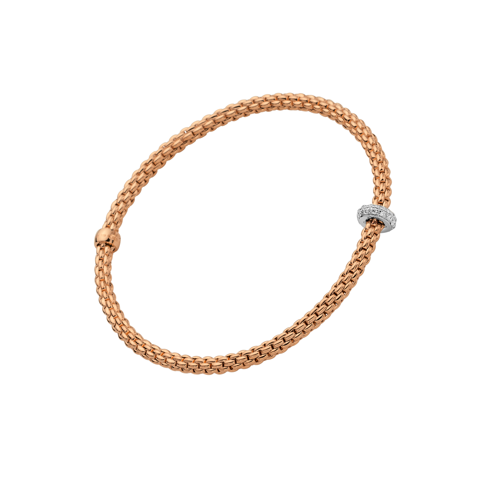 Fope Bracelet Fope Prima 18k Rose Gold Flex'It Bracelet with Diamonds - Size Medium