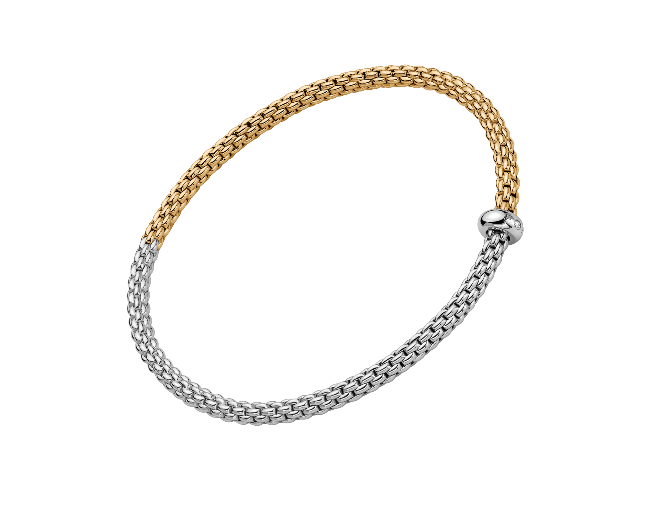 Fope Bracelet Fope Prima 18K Yellow & White Gold Flex'it Bracelet - Size Medium