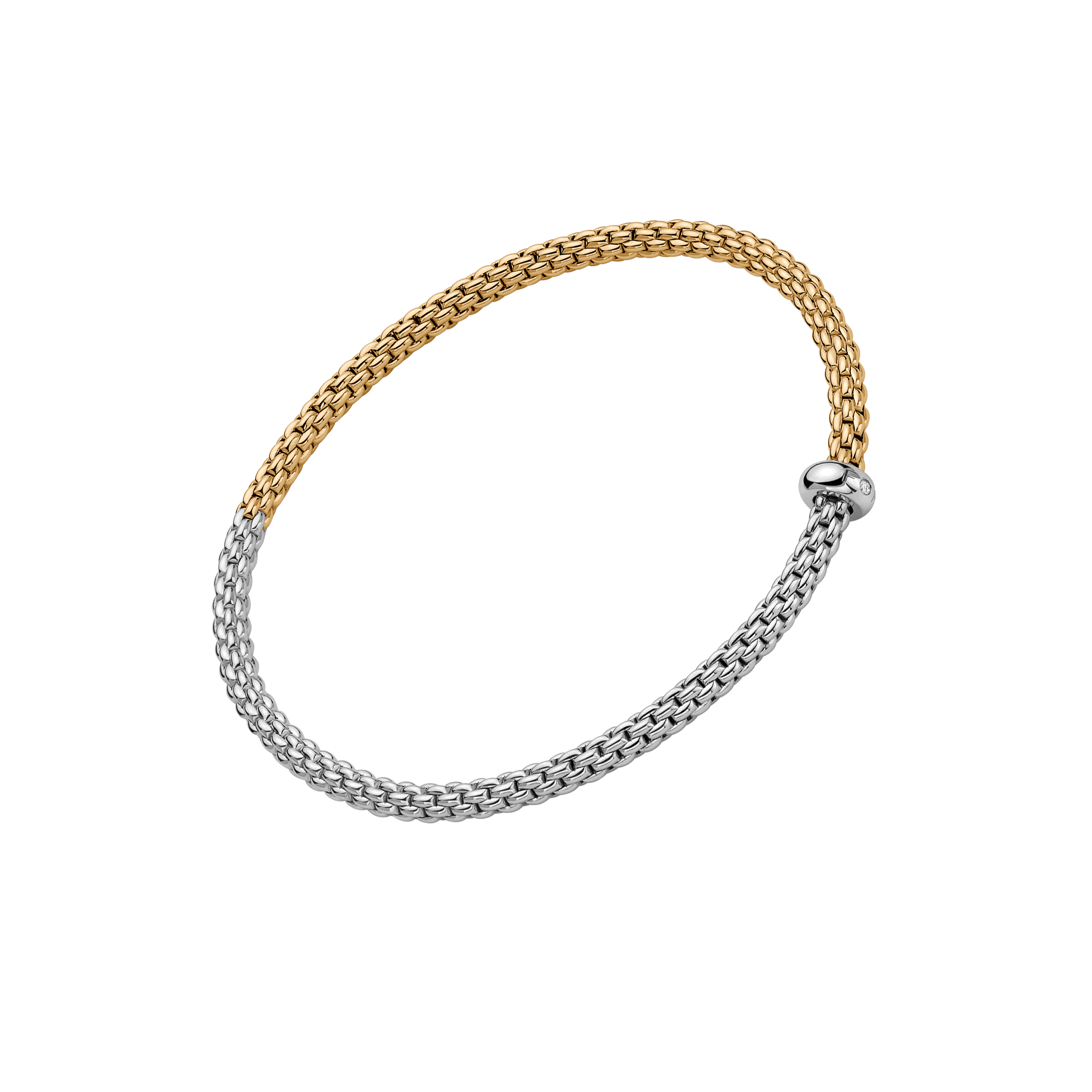 Fope Bracelet Fope Prima 18K Yellow & White Gold Flex'it Bracelet - Size Medium