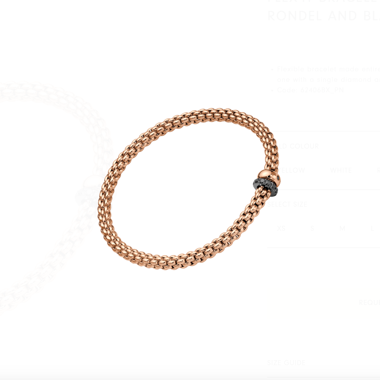 Fope Bracelet Fope Solo Collection 18k White Gold Flex'it Double Rondel Black Diamond Bracelet