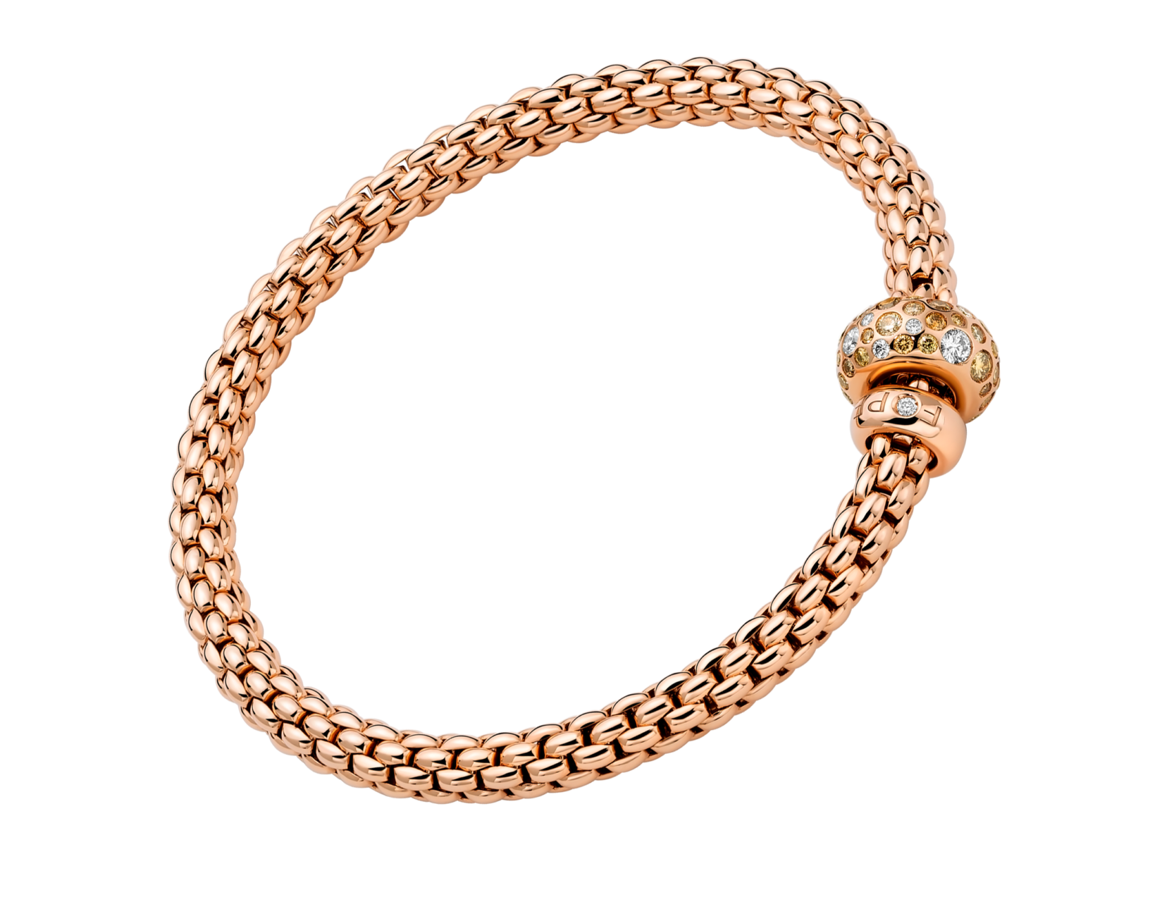 Fope Bracelet Fope Solo Flex'it 18k Rose Gold Diamond Bracelet - Medium