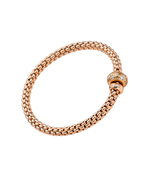 Fope Solo Flex'it 18k Rose Gold Diamond Bracelet - Medium | Maine