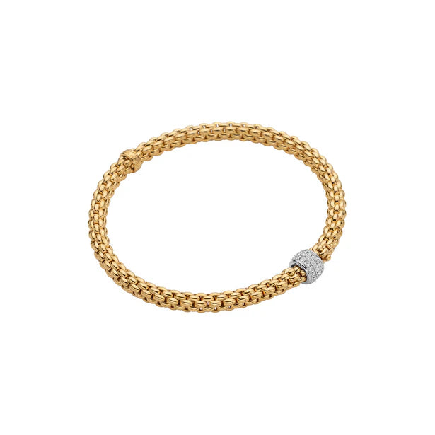 Fope Bracelet Fope Solo Flex'it 18K Yellow Gold Bracelet with Diamonds