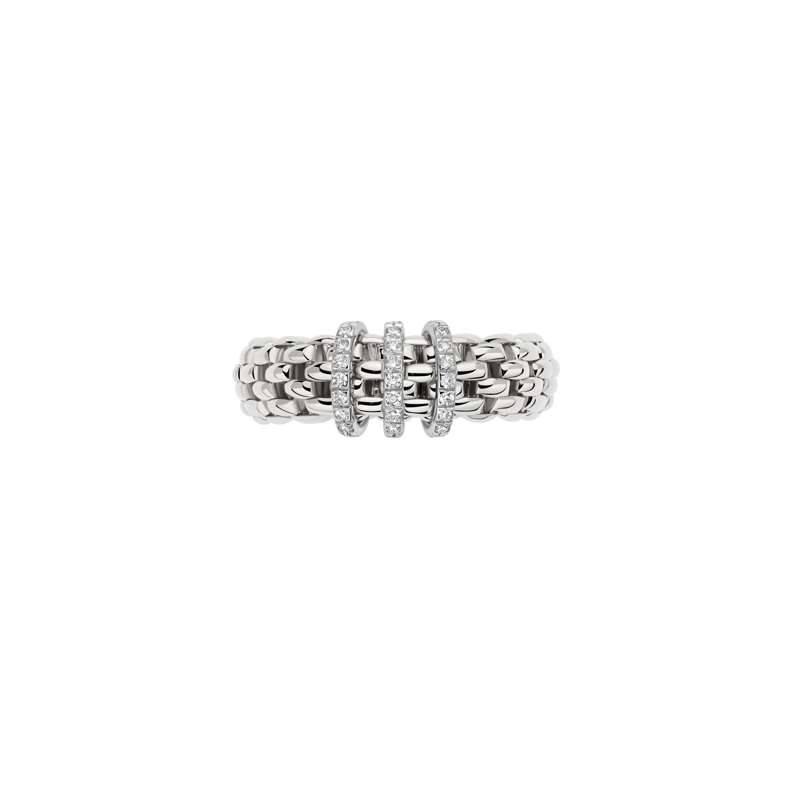 Fope Ring Fope Vendôme 18K White Gold Flex'it Ring with Diamond Pavé