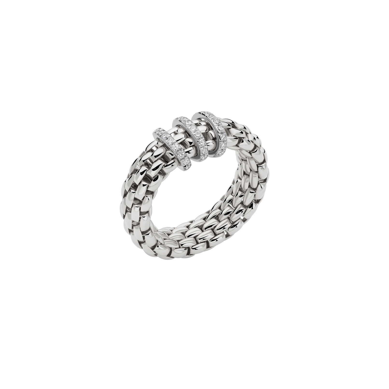 Fope Ring Fope Vendôme 18K White Gold Flex'it Ring with Diamond Pavé