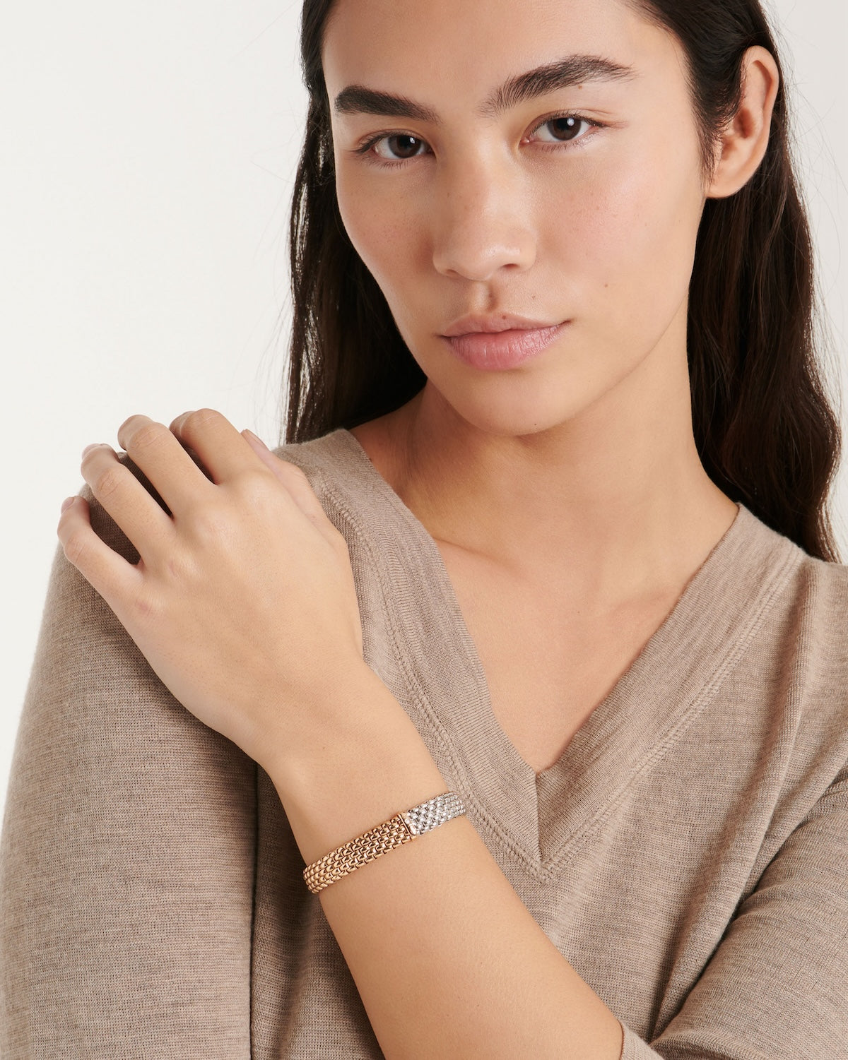 FOPE 18k Yellow and White Gold Eka Collection Flex'It Bracelet