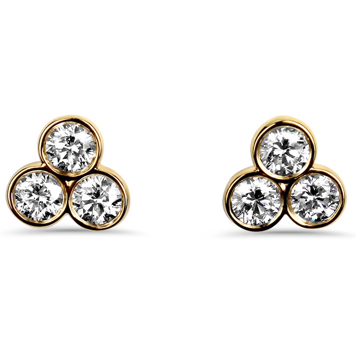 Hearts on Fire Earring Copy of Hearts on Fire Tessa Circle 18k Yellow Gold and Diamond Cluster Studs - .50cttw