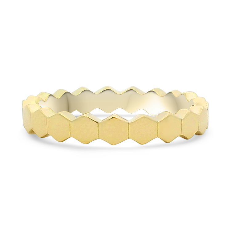 Hearts on Fire Engagement Wedding Band Estate Hearts On Fire 18k Yellow Gold Hexagon Band 8