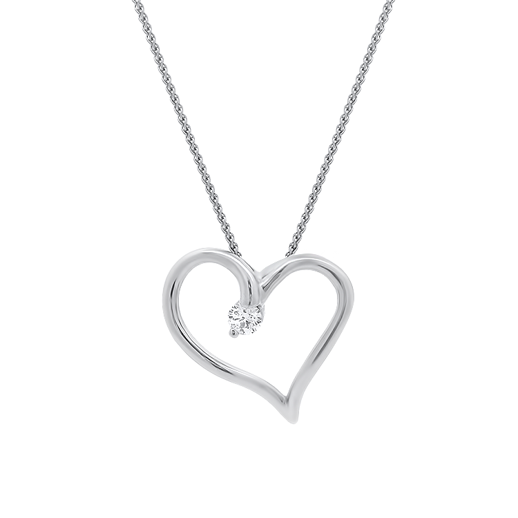 Hearts on Fire Necklaces and Pendants Estate Hearts On Fire 18k White Gold Diamond Heart Necklace
