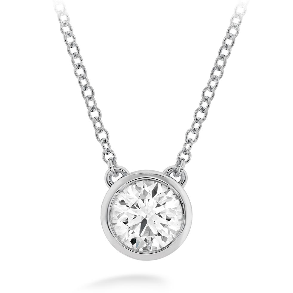 Hearts on Fire Necklaces and Pendants Hearts on Fire 18k White Gold HOF Classic Bezel Solitaire Pendant - .50ctw .25