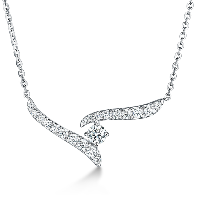 Hearts on Fire Necklaces and Pendants Hearts on Fire 18K White Gold Vela Crossover Diamond Necklace