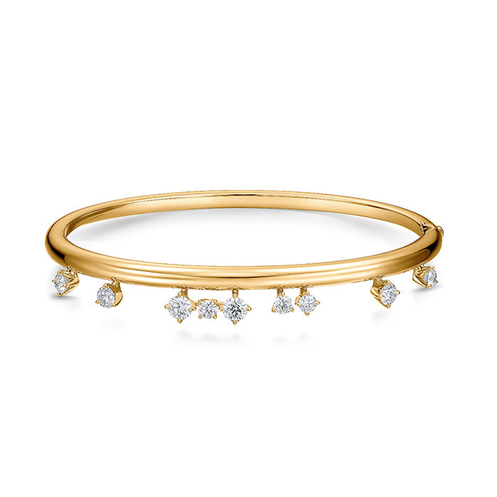 Hearts on Fire Bracelet Hearts On Fire Barre 18K Yellow Gold Floating Diamond Bangle Bracelet