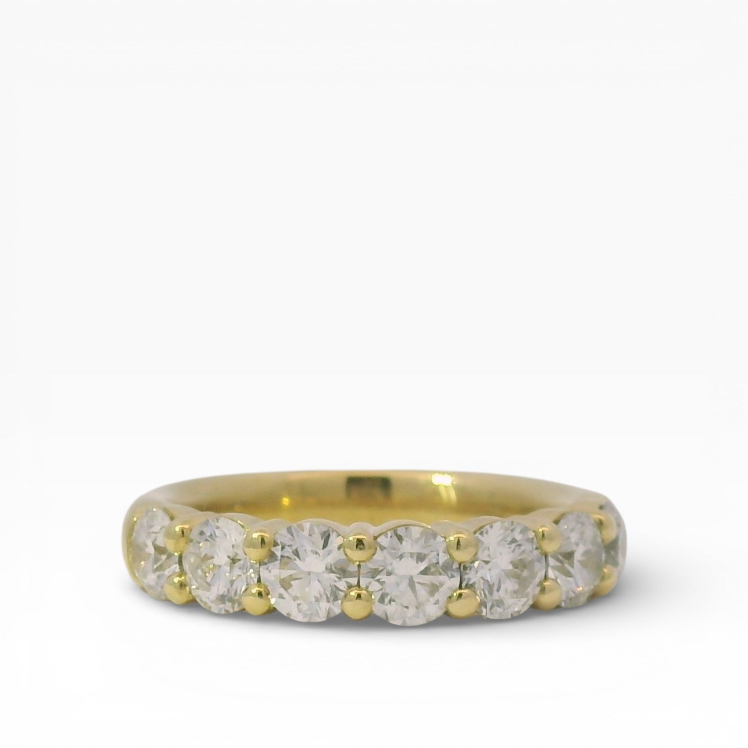 Hearts on Fire Wedding Band Hearts On Fire Estate 18K Yellow Gold Seven-Stone Diamond Band 5.5