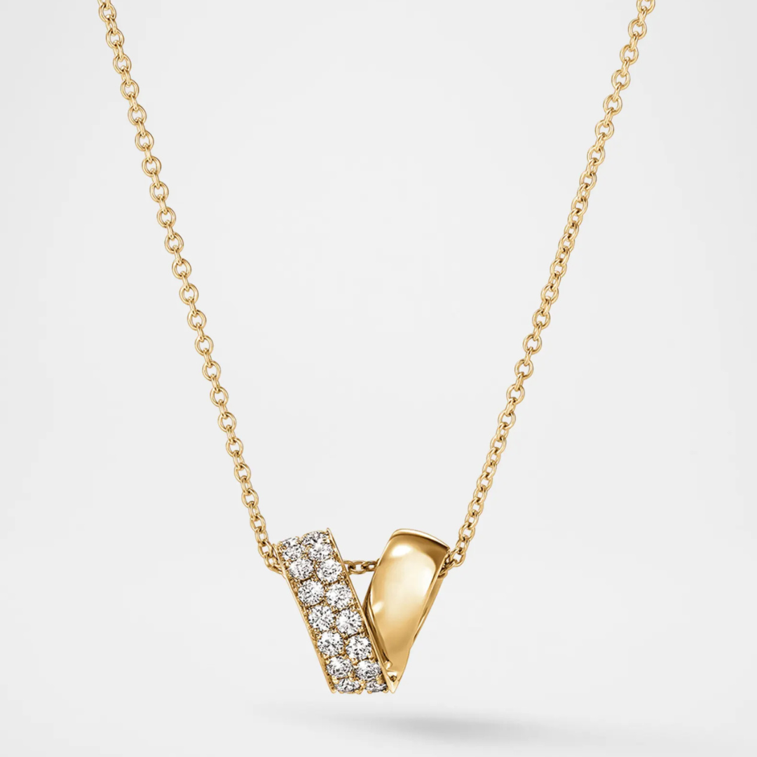 Hearts on Fire Necklaces and Pendants Hearts On Fire Inside Out 18k Yellow Gold Diamond Spiral Pendant Necklace