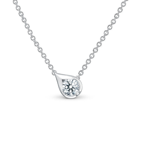 Hearts On Fire LU 18k White Gold Diamond Droplet Necklace