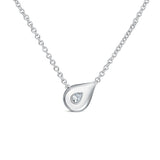 Hearts on Fire Necklaces and Pendants Hearts On Fire LU 18K White Gold Diamond Droplet Necklace - .50cts