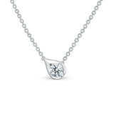 Hearts on Fire Necklaces and Pendants Hearts On Fire LU 18K White Gold Diamond Droplet Necklace - .50cts