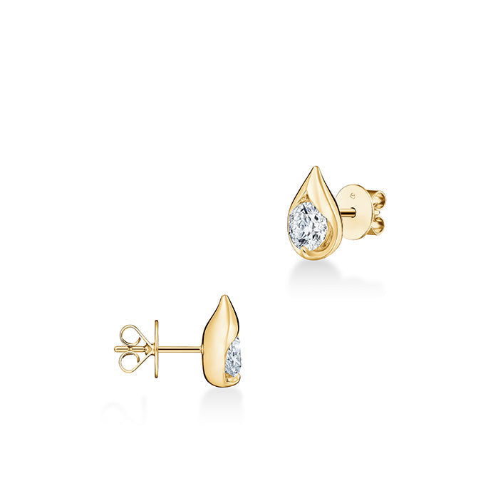 Hearts on Fire Earring Hearts On Fire LU 18K Yellow Gold Diamond Droplet Stud Earrings - .60cts