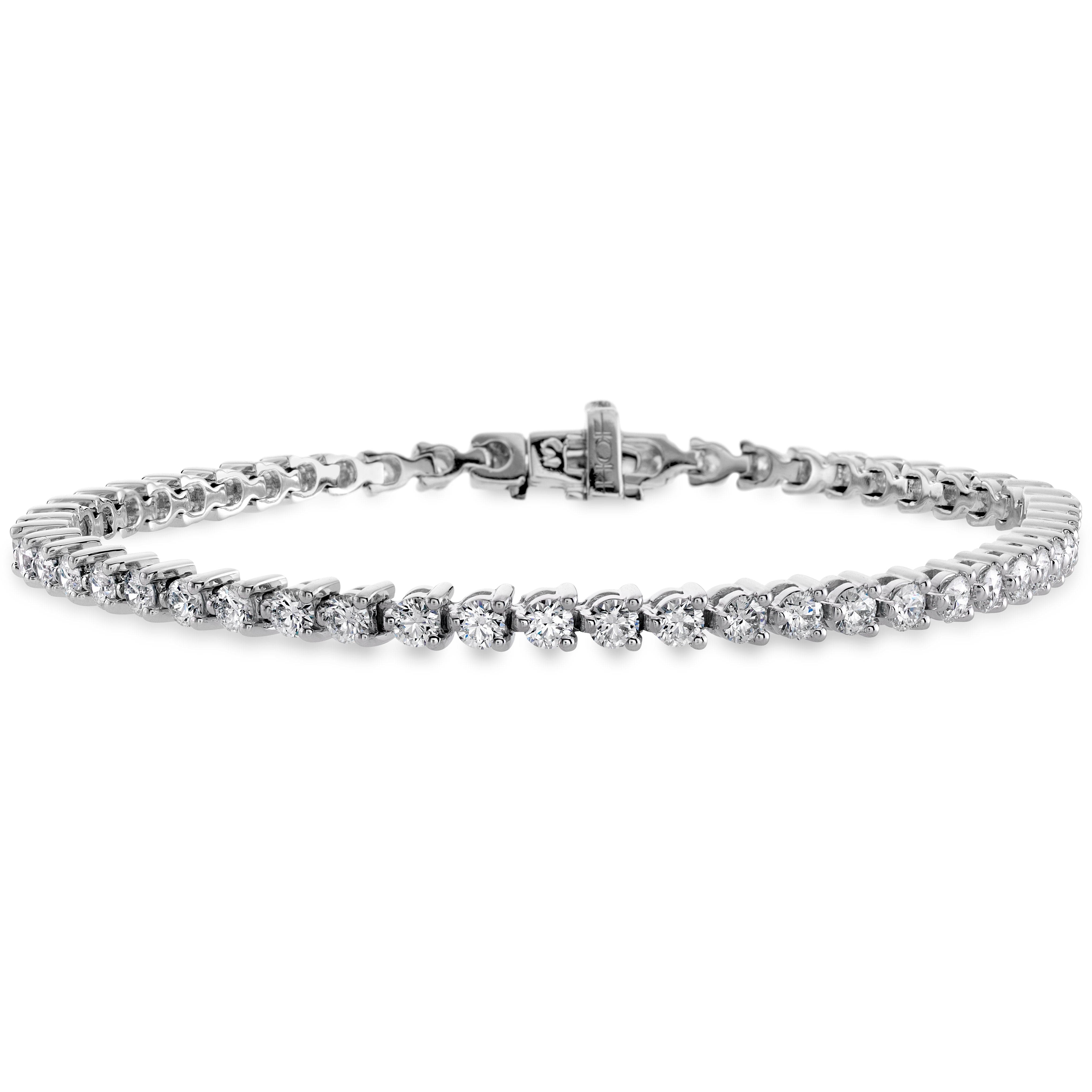 Hearts on Fire Bracelet Hearts on Fire Select Temptation 18k White Gold Three-Prong Diamond Tennis Bracelet - 6.00ctw 6.00