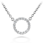 Hearts on Fire Necklaces and Pendants Hearts on Fire Signature 18k White Gold Small Diamond Circle Pendant Necklace