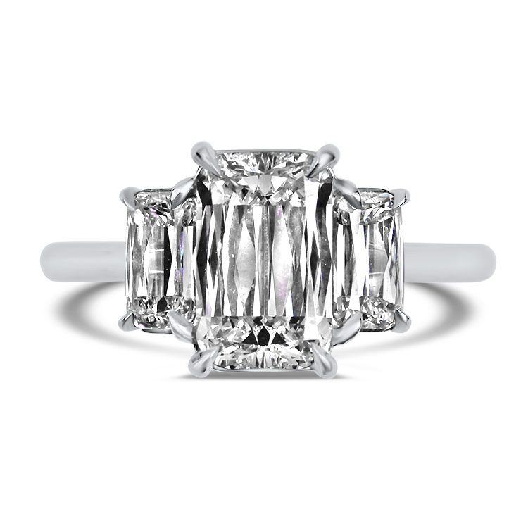 Manfredi Jewels Round Cut 1.70 Ct Platinum Three Stone Diamond Engagement  Ring - Engagement