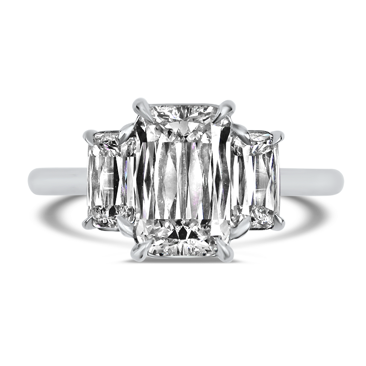 Kwiat Engagement Ring Kwiat Platinum Ashoka Cut Three Stone Diamond Engagement Ring 6.5