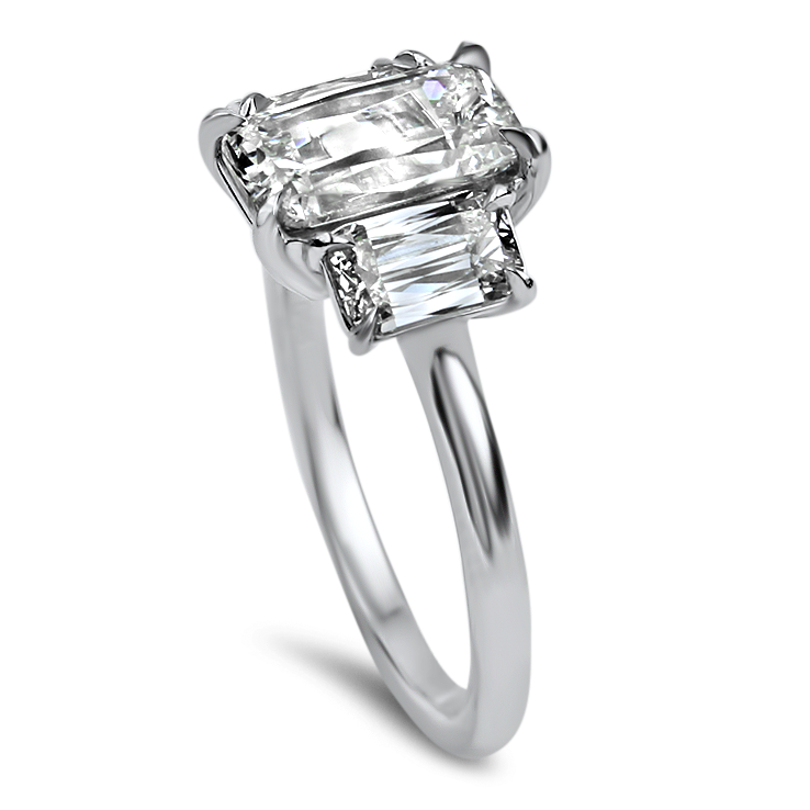 Kwiat Engagement Ring Kwiat Platinum Ashoka Cut Three Stone Diamond Engagement Ring 6.5