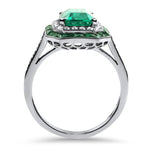 Kwiat Ring Kwiat Platinum Colombian Emerald and Diamond Ring 5.75