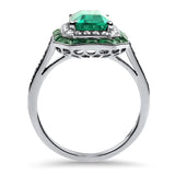 Kwiat Ring Kwiat Platinum Colombian Emerald and Diamond Ring 5.75