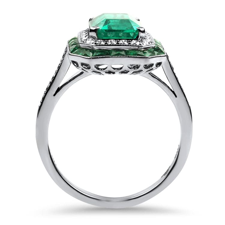 Kwiat Ring Kwiat Platinum Colombian Emerald and Diamond Ring 5.75