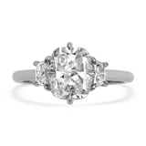 Kwiat Engagement Ring Kwiat Platinum Cushion Cut Three Stone Diamond Engagement Ring 5.75