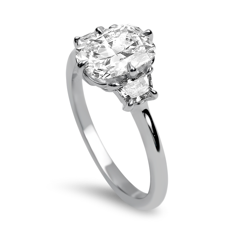 Kwiat Engagement Ring Kwiat Platinum Cushion Cut Three Stone Diamond Engagement Ring 5.75