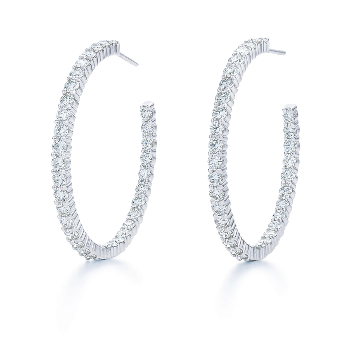 Kwiat Earrings Kwiat Reserve Diamond Hoop Earrings in 18K White Gold - 3.50ctw