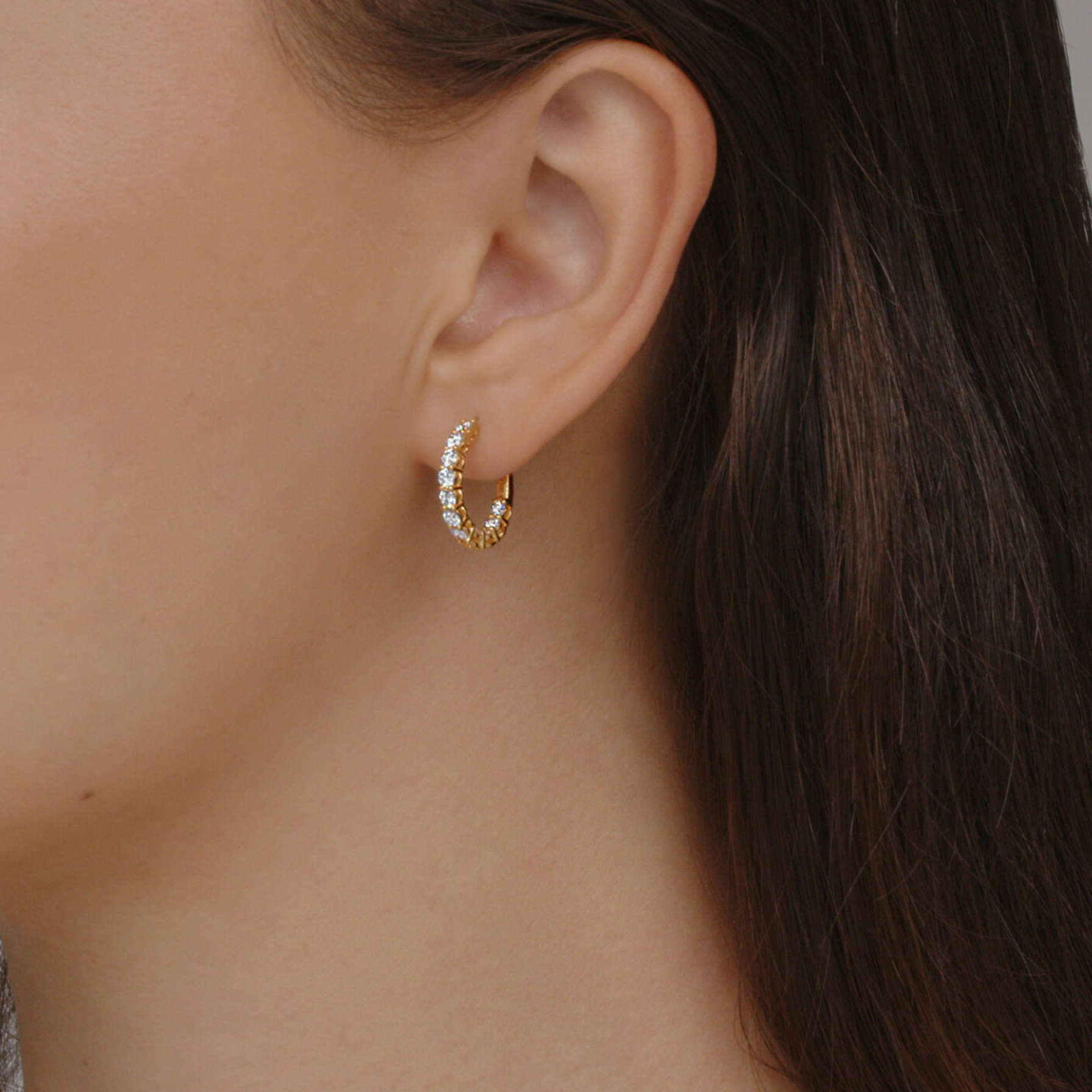 Kwiat Earrings Kwiat Reserve Petite Hoop Earrings with Diamonds in 18k Yellow Gold