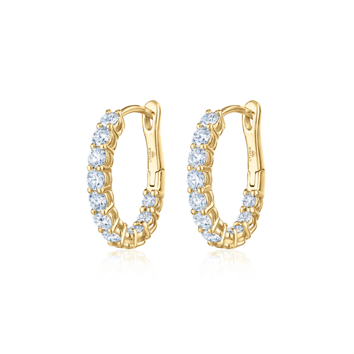 Kwiat Earrings Kwiat Reserve Petite Hoop Earrings with Diamonds in 18k Yellow Gold