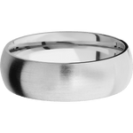Lashbrook Custom 14K White Gold + Satin Finish 7 mm wide Domed 14K White Gold band.