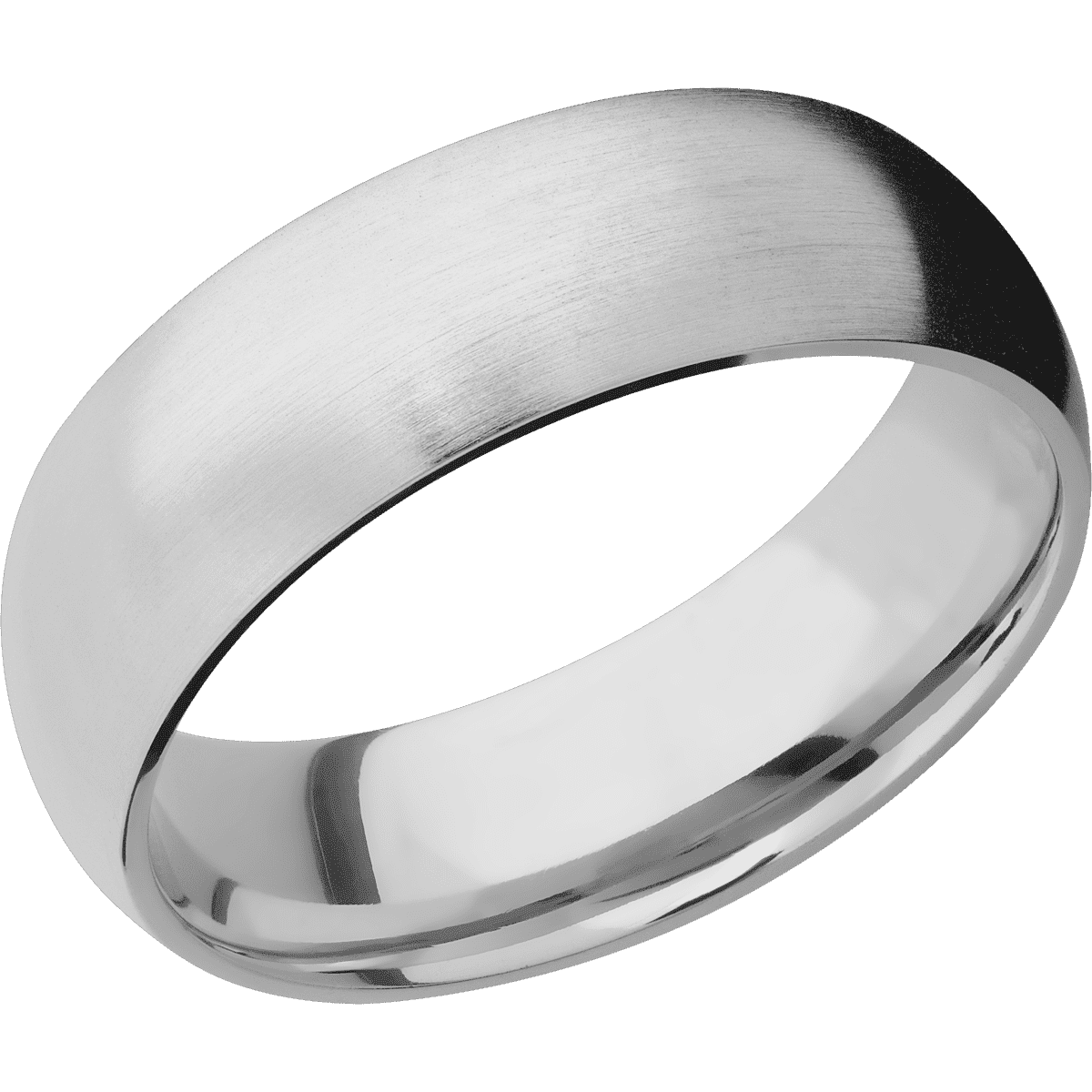 Lashbrook Custom 14K White Gold + Satin Finish 7 mm wide Domed 14K White Gold band.