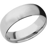 Lashbrook Custom 14K White Gold + Satin Finish 7 mm wide Domed 14K White Gold band.