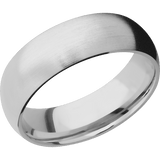 Lashbrook Custom 14K White Gold + Satin Finish 7 mm wide Domed 14K White Gold band.