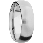 Lashbrook Custom 14K White Gold + Satin Finish 7 mm wide Domed 14K White Gold band.