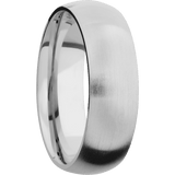 Lashbrook Custom 14K White Gold + Satin Finish 7 mm wide Domed 14K White Gold band.