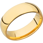 Lashbrook Custom 14K Yellow Gold + Polish Finish 7 mm wide Domed 14K Yellow Gold band.
