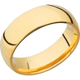 Lashbrook Custom 14K Yellow Gold + Polish Finish 7 mm wide Domed 14K Yellow Gold band.