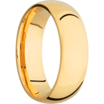 Lashbrook Custom 14K Yellow Gold + Polish Finish 7 mm wide Domed 14K Yellow Gold band.