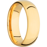 Lashbrook Custom 14K Yellow Gold + Polish Finish 7 mm wide Domed 14K Yellow Gold band.